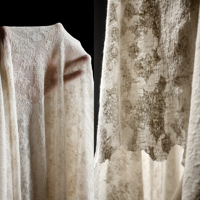 Linen Dress Wrap - Tessuto in maglia di cotone e