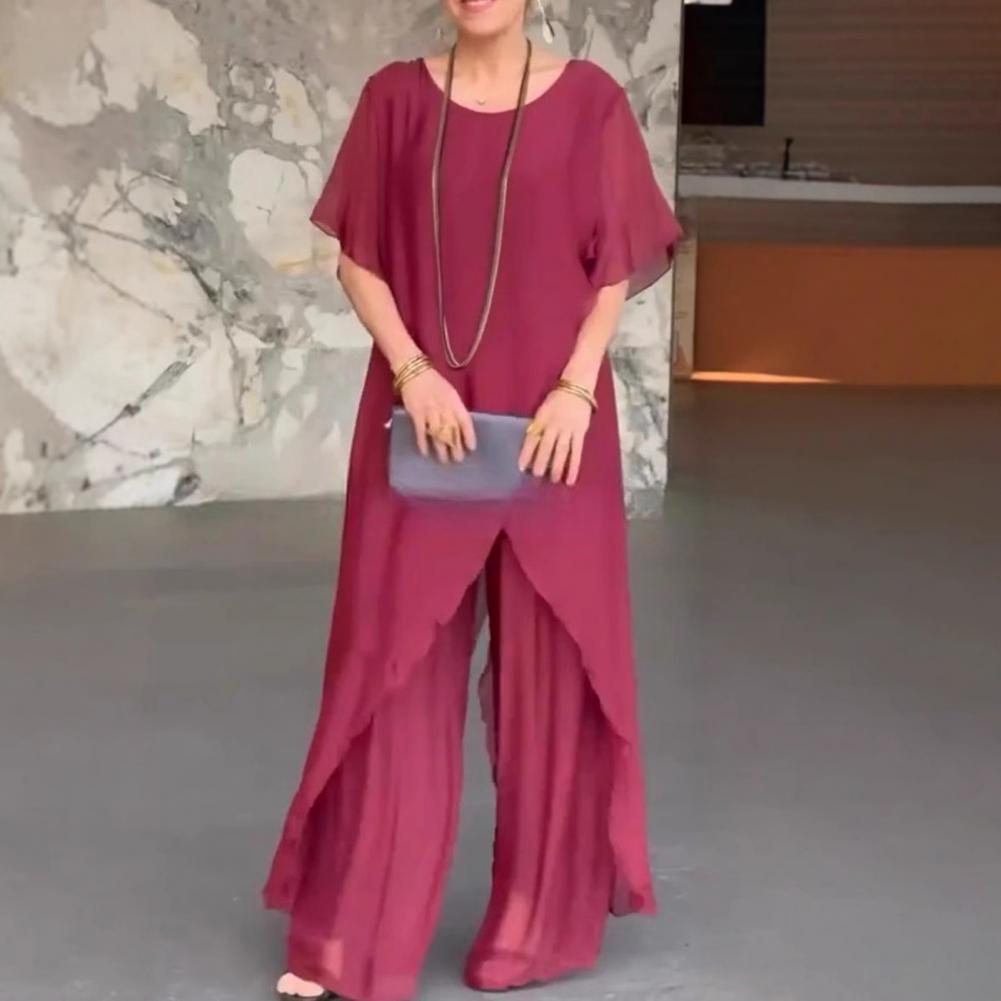 Linen Pant Wide - Set di pantaloni da donna in